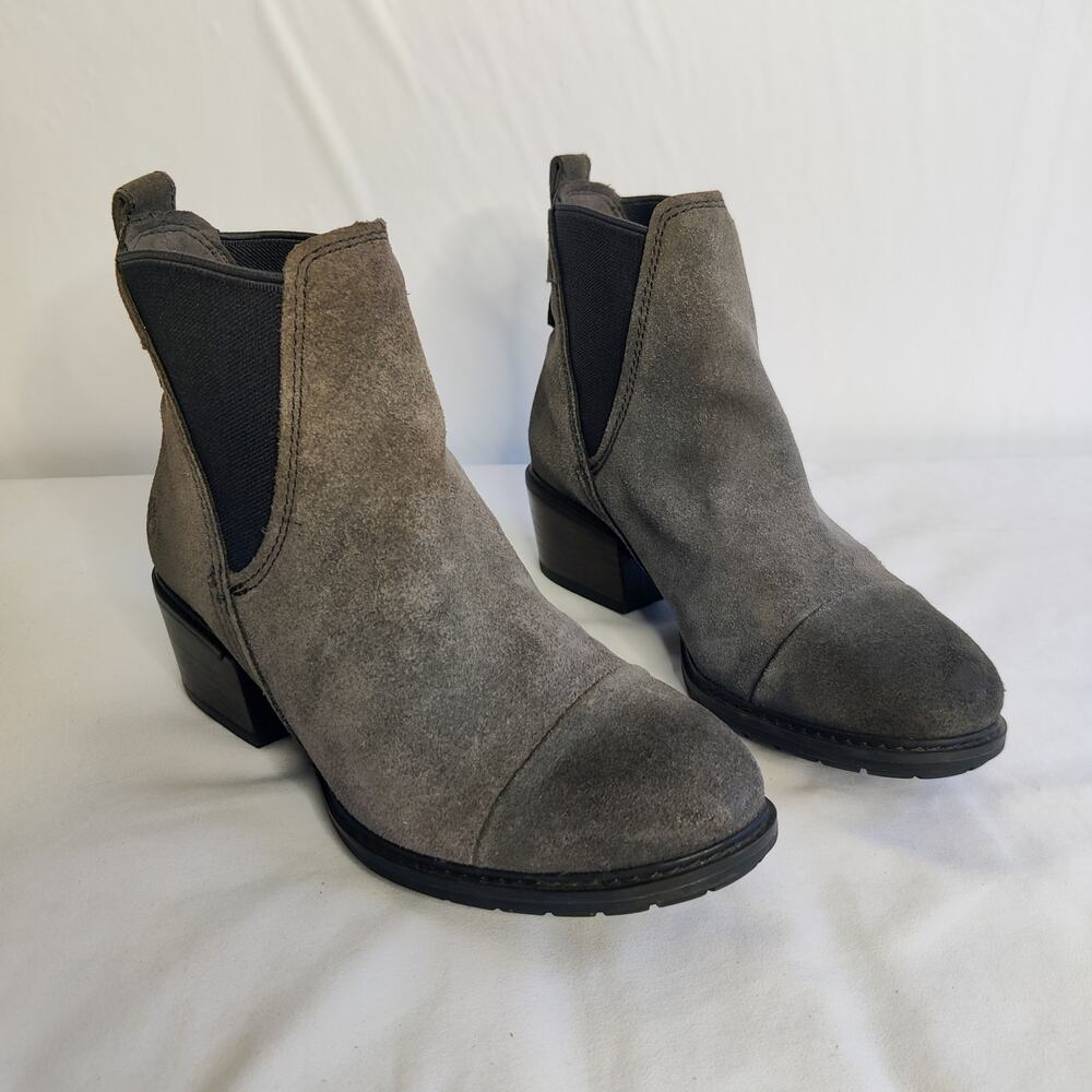 Timberland Sutherlin Bay Gray Suede Water Repellent Stretch Chelsea Boots US 6